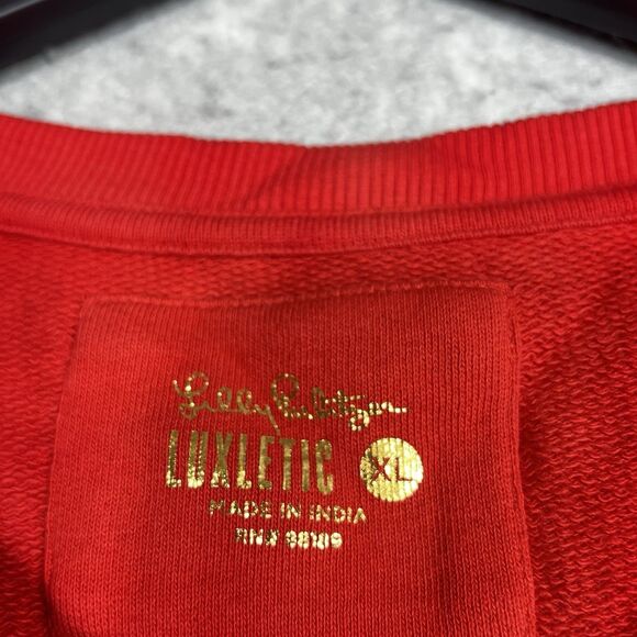 Lilly Pulitzer Sweatshirt Womens Size XL Red Luxletic Beach Comber Pullover - Picture 8 of 11